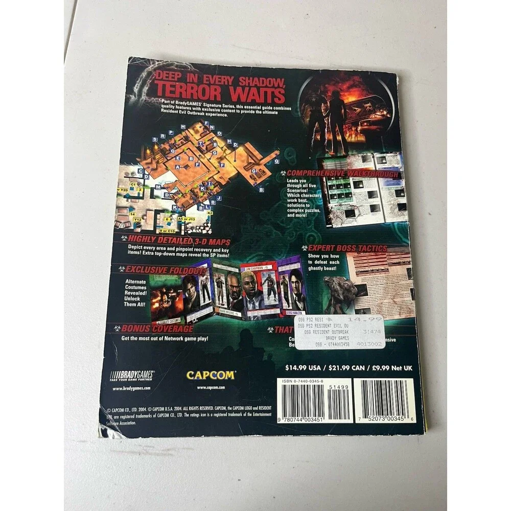 Resident Evil: Outbreak Official Strategy Guide Book w/Foldout Poster